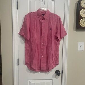 Polo by Ralph Lauren Men's Pink Casual Linen Shirt NEW WITH TAGS